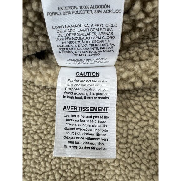 Sorel Mens Sherpa Lined Vest Heavy Duck Canvas Chore Workwear Zip Sz Large Brown - Picture 9 of 12